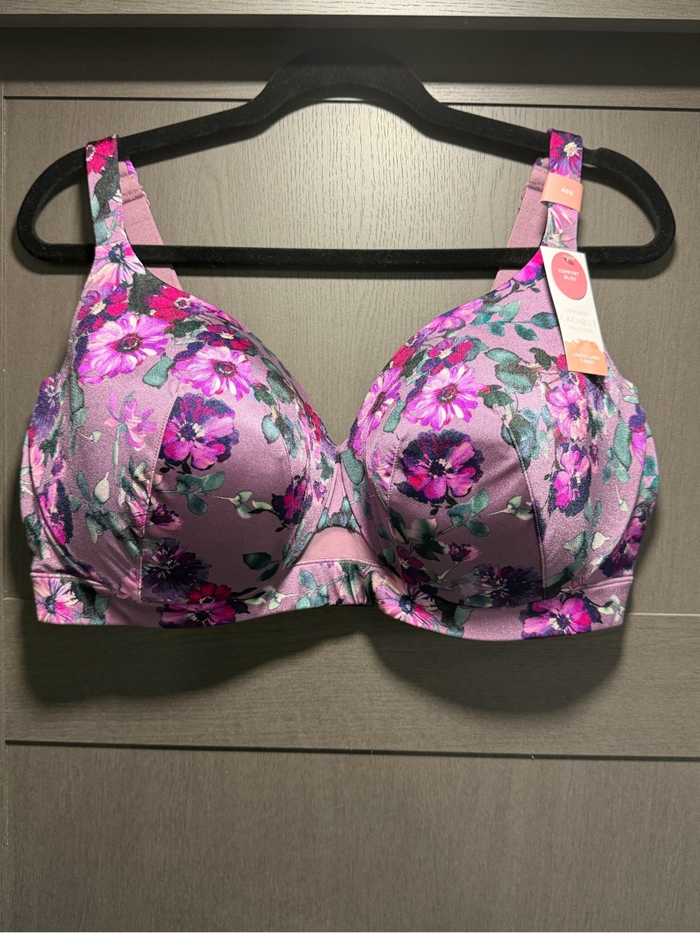 Cacique Floral T-Shirt Bra Size 40G